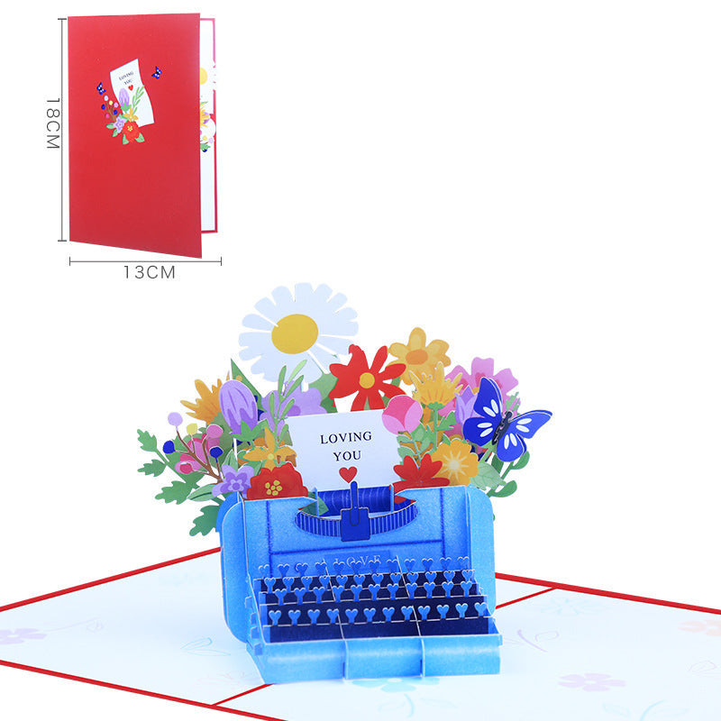 3D Pop Up Typewriter Greeting Card