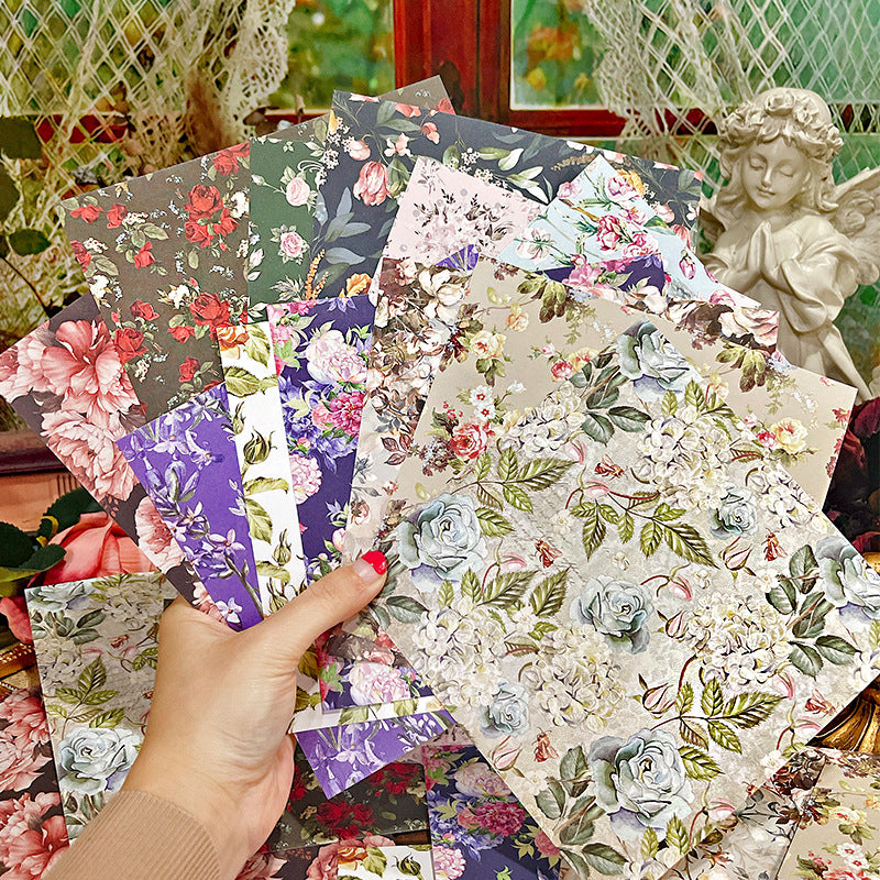Kokorosa 24PCS  6" Full Flowers DIY Scrapbook & Cardstock Paper