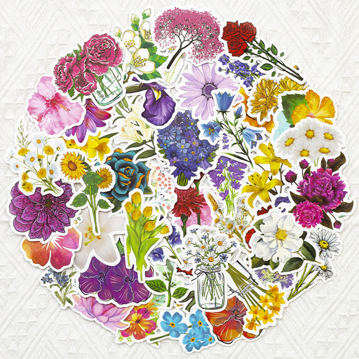 Kokorosa Blossming Flowers Stickers (50pcs)
