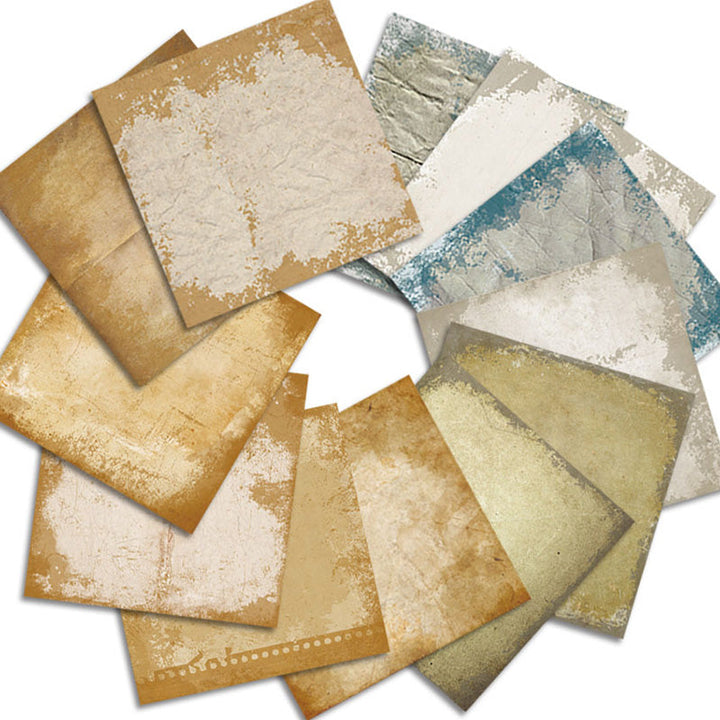 Kokorosa 24PCS DIY Scrapbook & Cardmaking Aged Paper Background Paper