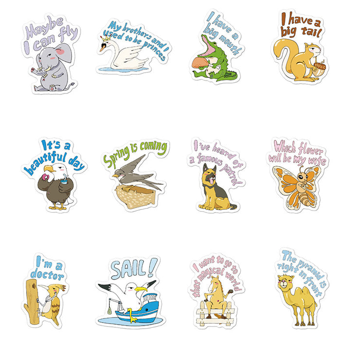 Kokorosa Animals and English Words Stickers (50pcs)