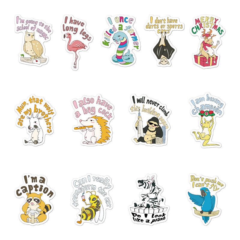Kokorosa Animals and English Words Stickers (50pcs)