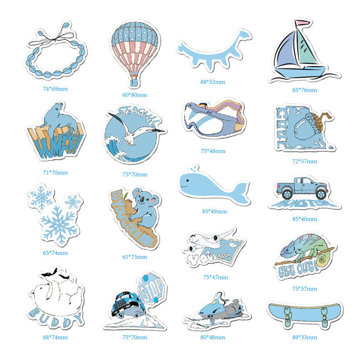 Kokorosa Blue World Stickers (35pcs)