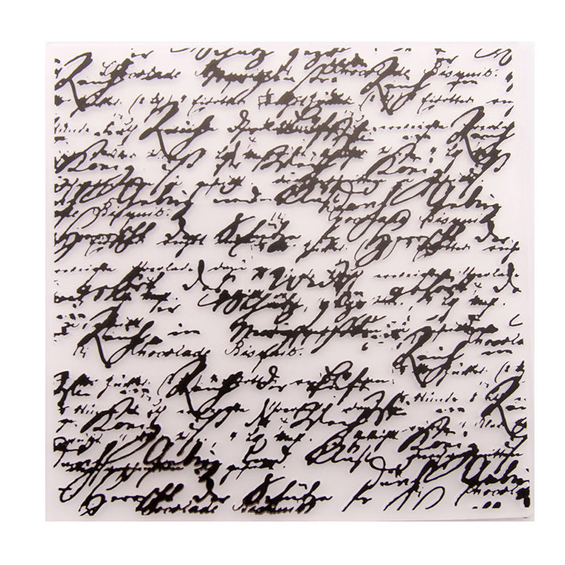 Kokorosa Blurred Handwritten Text Plastic Embossing Folder