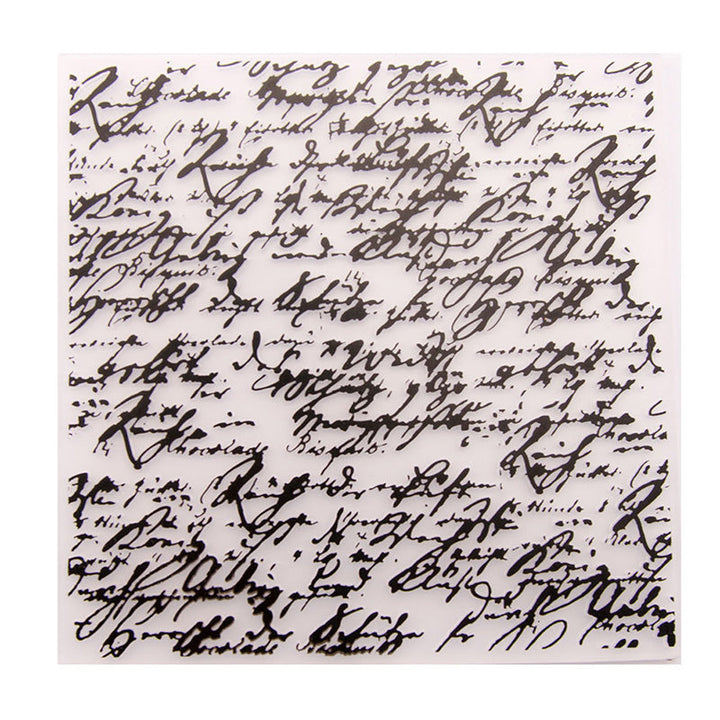 Kokorosa Blurred Handwritten Text Plastic Embossing Folder