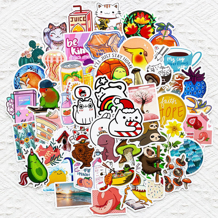 Kokorosa Cartoon Lovely Animals Stickers (50pcs)