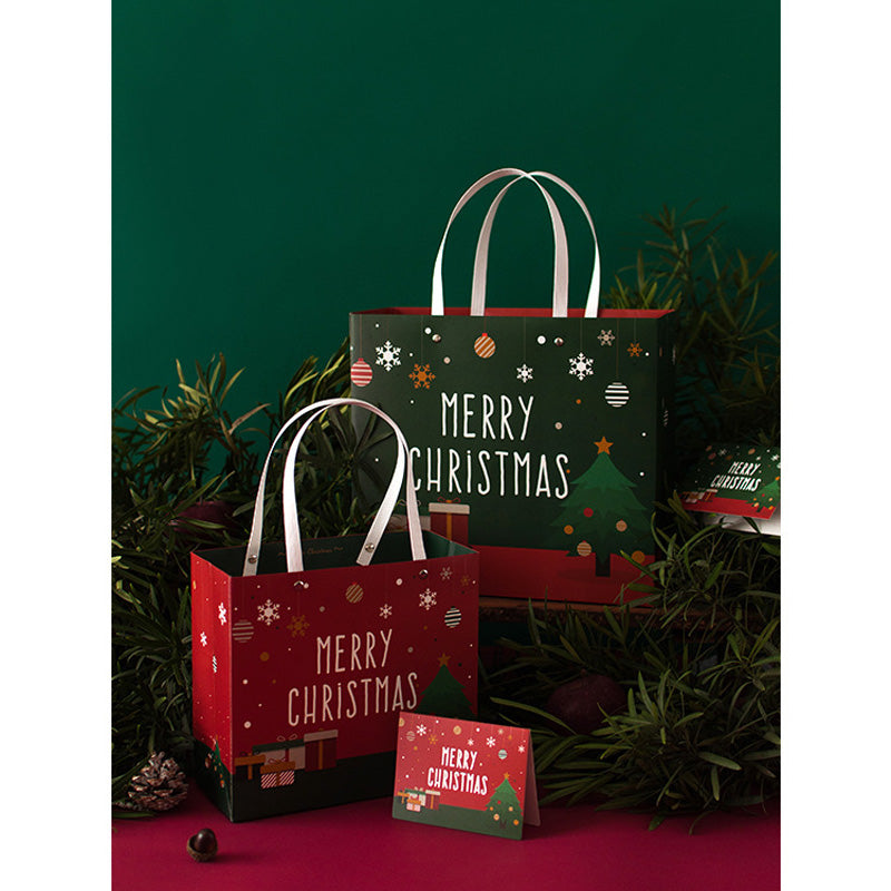 Kokorosa Christmas Red and Green Portable Gift Bags (1 Pcs)