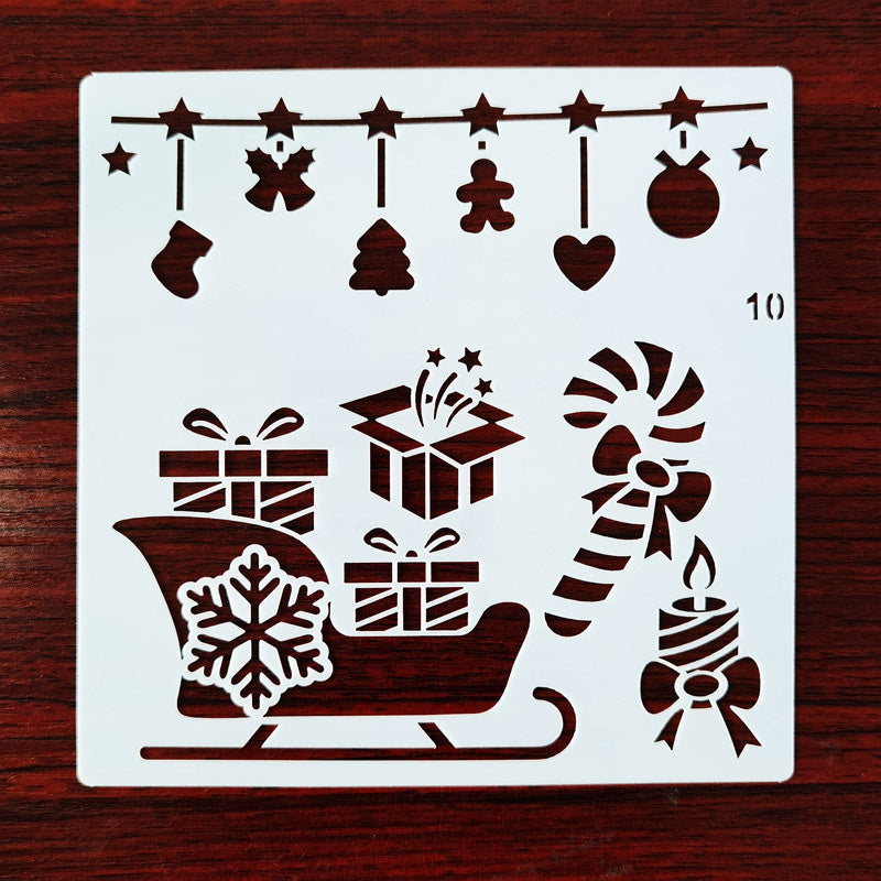 Kokorosa Christmas and New Year's Day DIY Painting Hollow Stencil Set（12 Pcs）