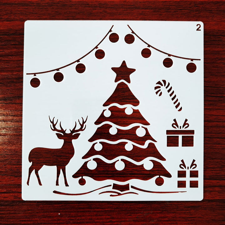Kokorosa Christmas and New Year's Day DIY Painting Hollow Stencil Set（12 Pcs）