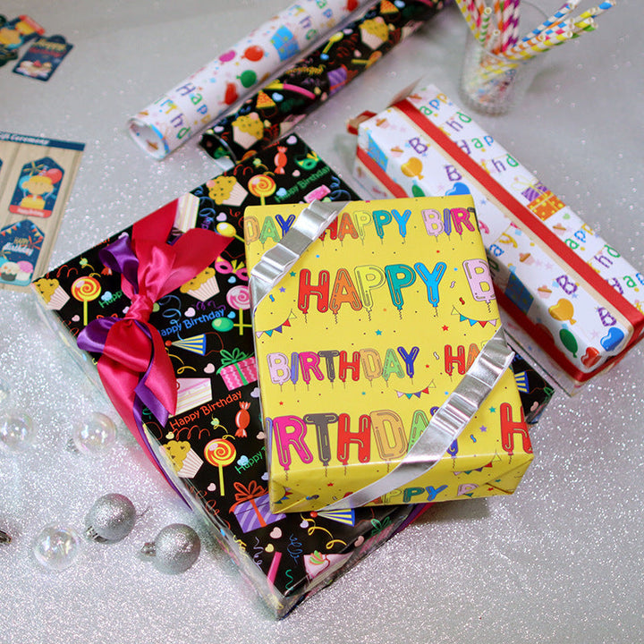 kokorosa Colorful Birthday Theme Wrapping Paper (10 Choices)