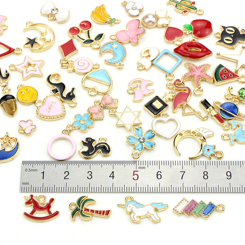 Kokorosa Colorful Multi-element Collection Drip Alloy Pendant Embellishments（60 Pcs）