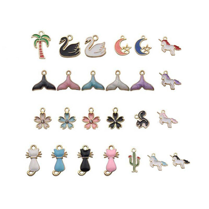 Kokorosa Cute Animals Ornaments Drip Alloy Pendant Embellishments（50 Pcs）