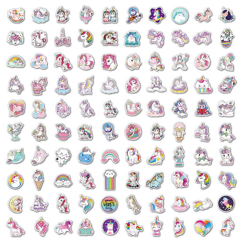 Kokorosa Cute Unicorn Stickers (100 pcs)