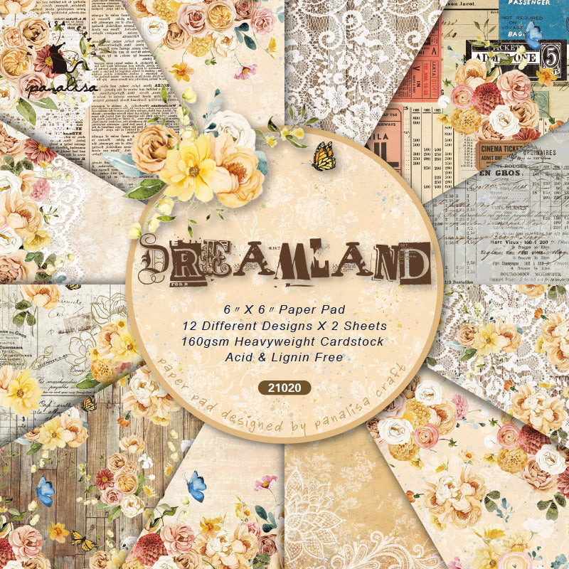Kokorosa 24PCS DIY Scrapbook & Cardmaking Dreamland Background Paper