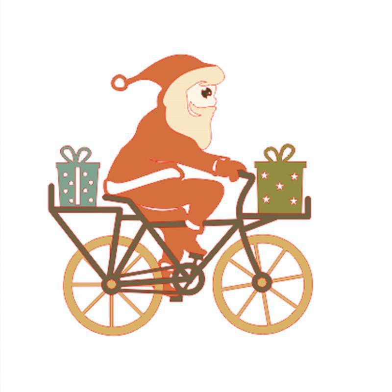 Bicycle Santa Claus Cutting Dies - kokorosastudio.com