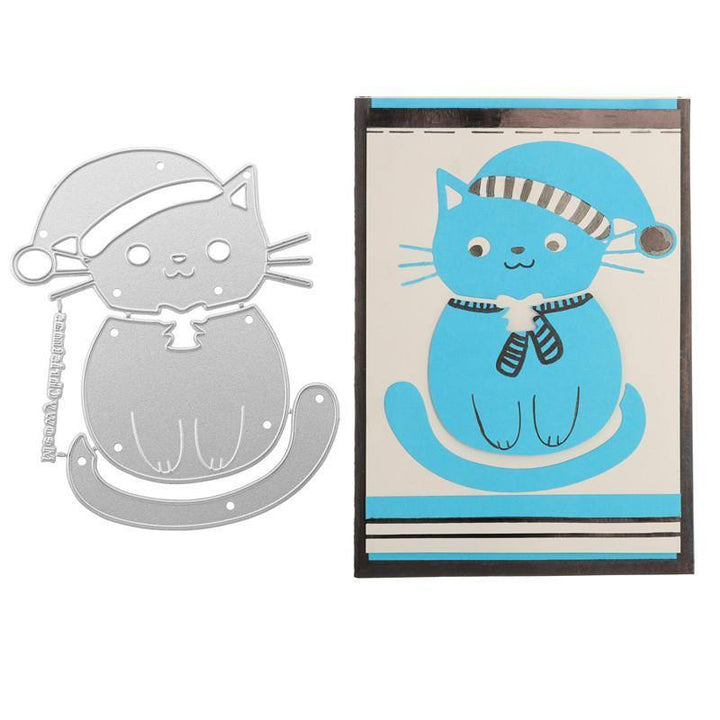 Cute Cat with Hat Metal Cutting Dies - kokorosastudio.com