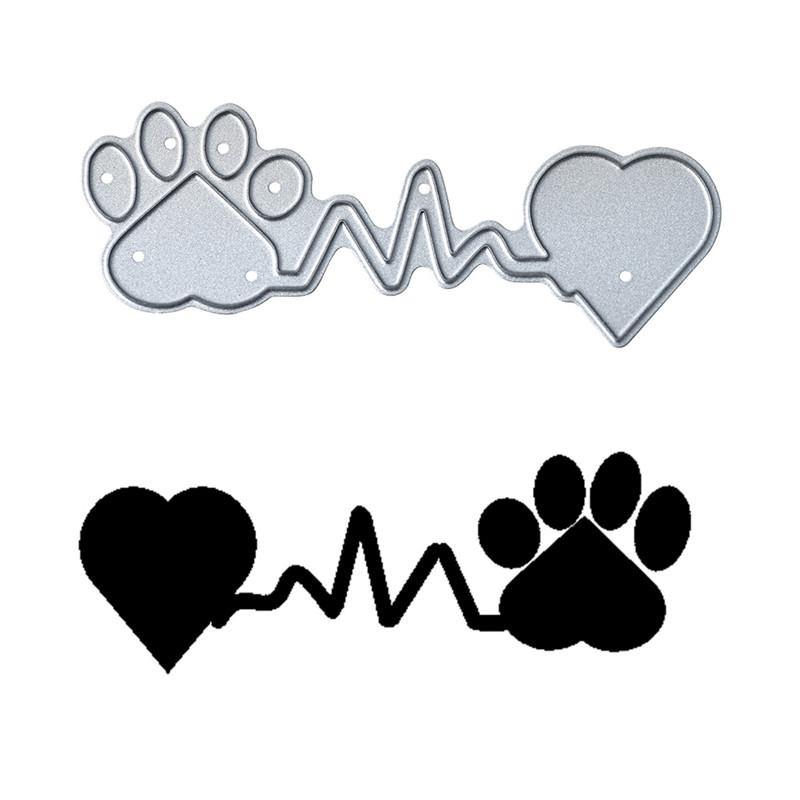 Kokorosa Love Dog Footprint Cutting Dies