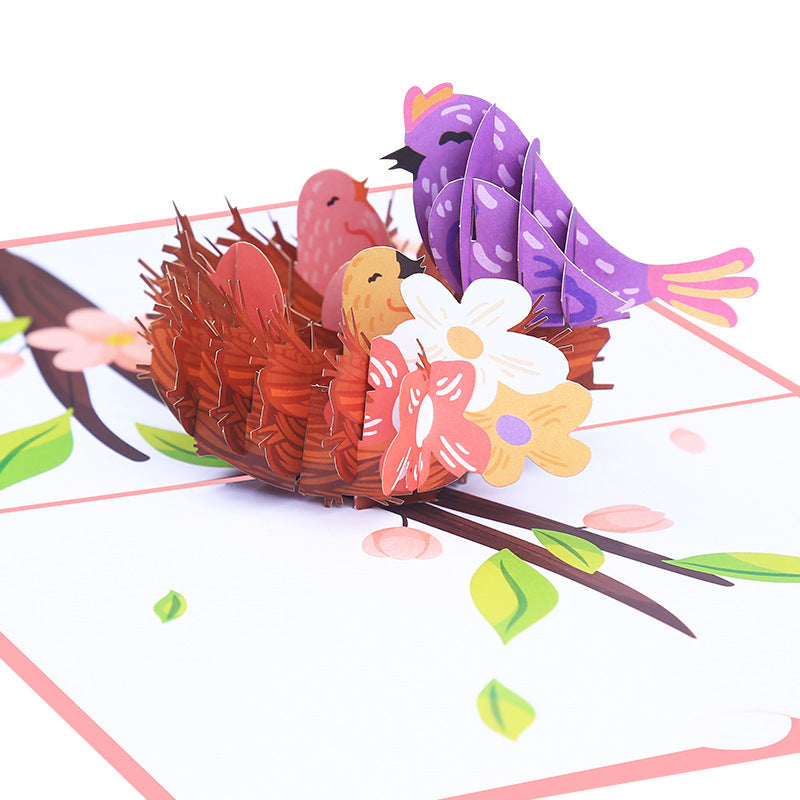 3D Pop Up Bird Nest Greeting Card
