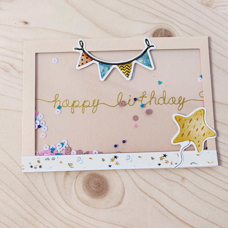 Kokorosa Happy Birthday English Phrases Plastic Embossing Folder