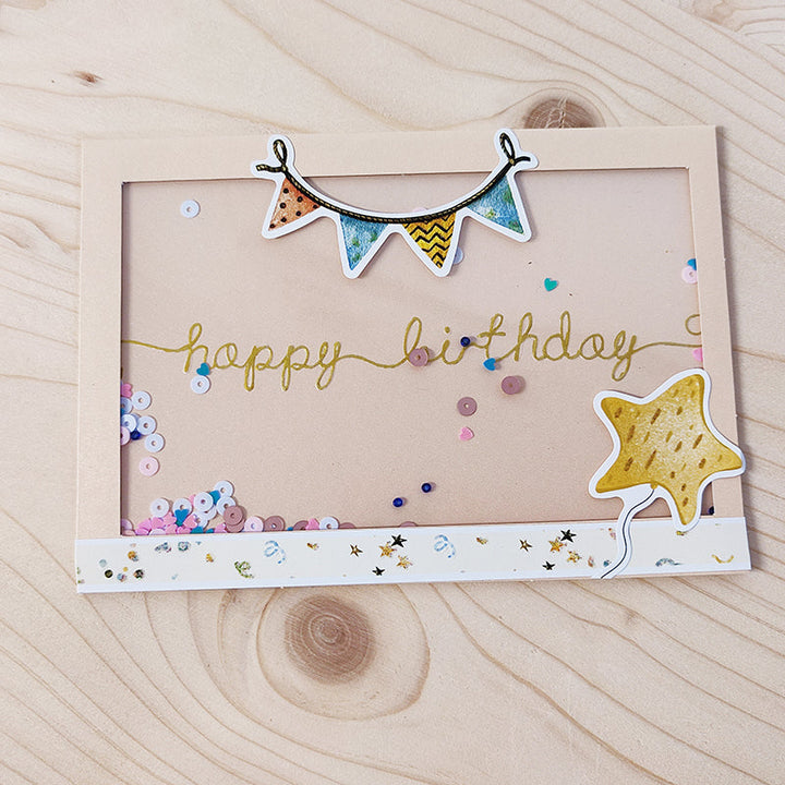 Kokorosa Happy Birthday English Phrases Plastic Embossing Folder