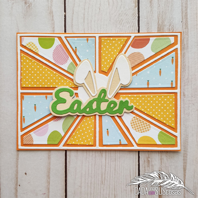 Kokorosa Metal Cutting Dies With Easter Words and Bunny Ear
