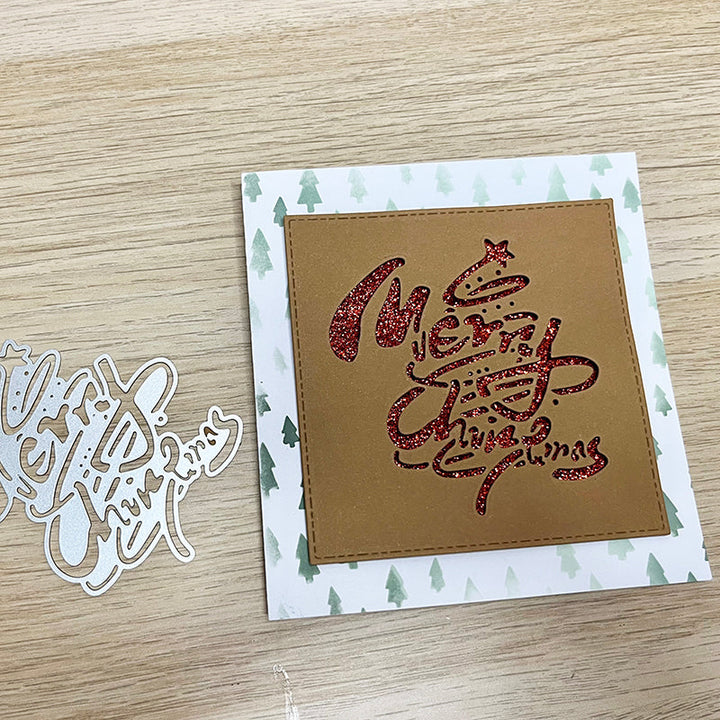 Kokorosa Metal Cutting Dies with Artistic Font "Merry Christmas" Phrase