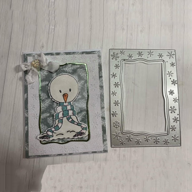 Kokorosa Metal Cutting Dies with Snowflake Photo Frame Border