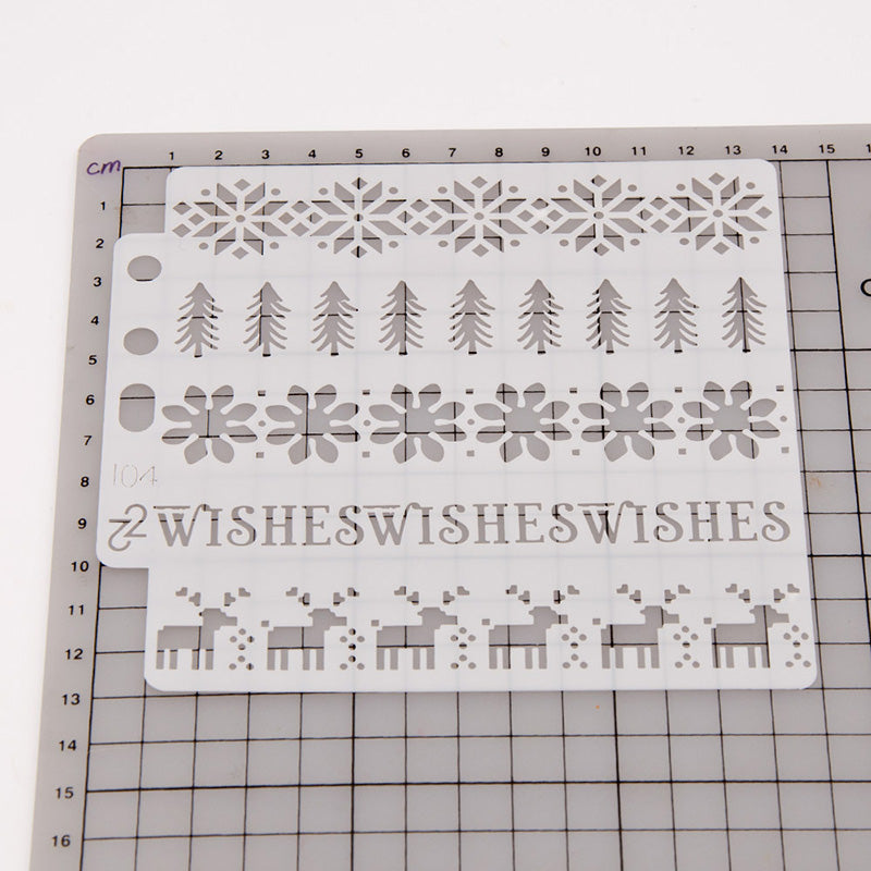 Kokorosa Decorative Lace with Snowflakes and Elk DIY Painting Hollow Stencil