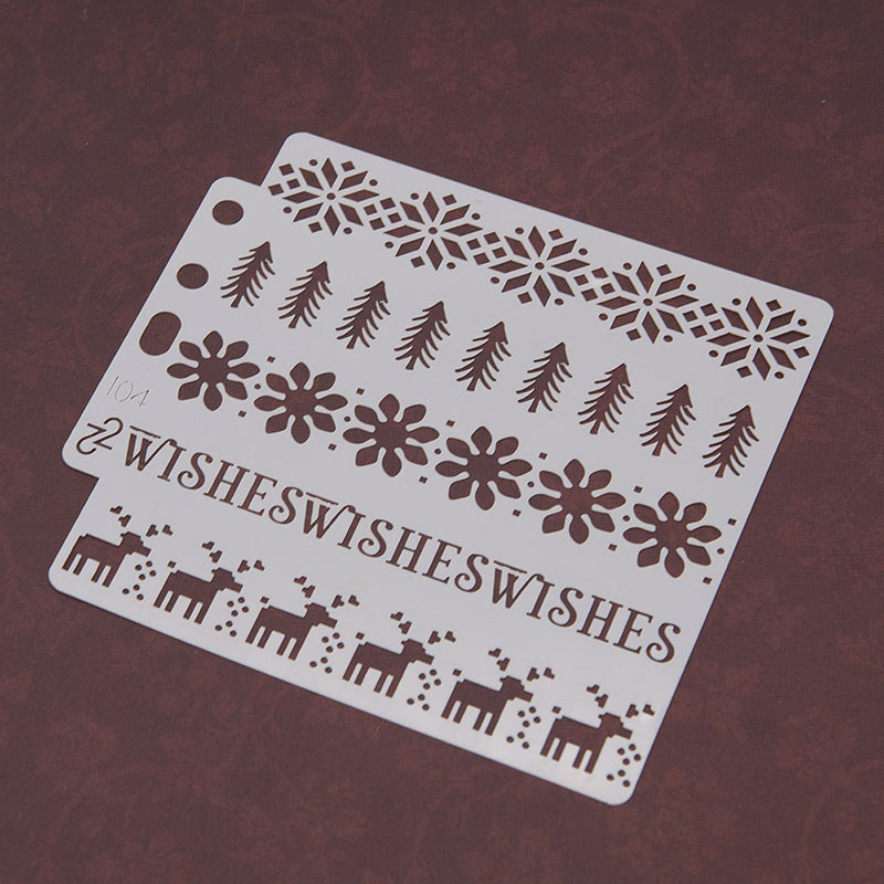 Kokorosa Decorative Lace with Snowflakes and Elk DIY Painting Hollow Stencil