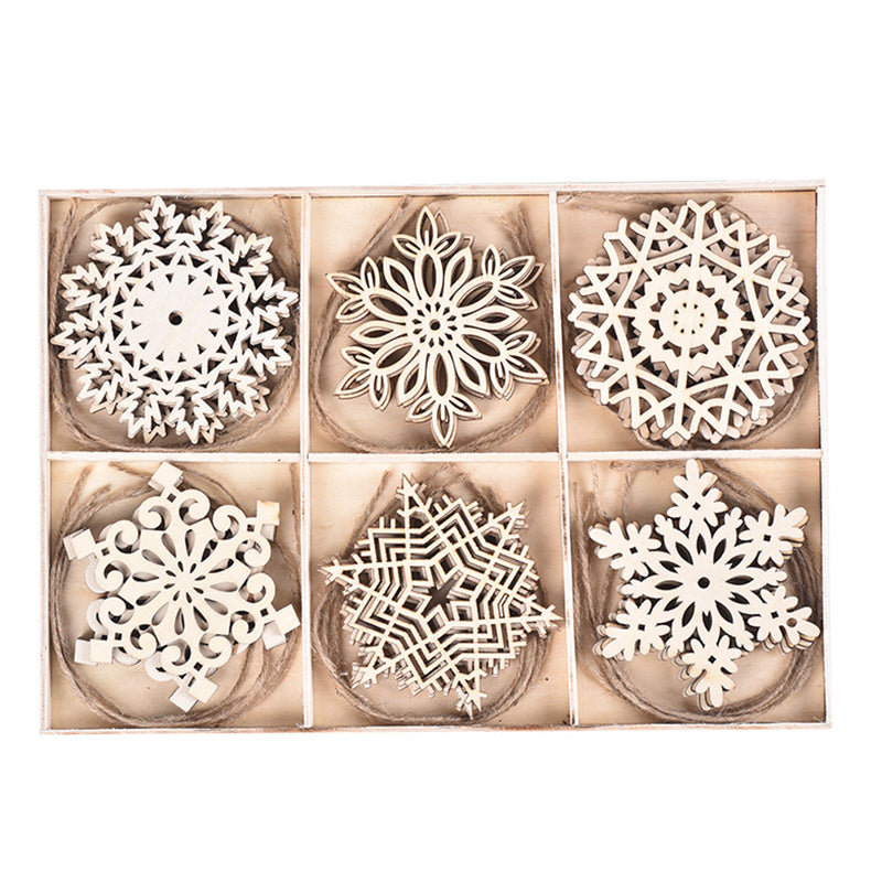 Kokorosa Wooden Decoration Doodle Snowflakes Door Pendant