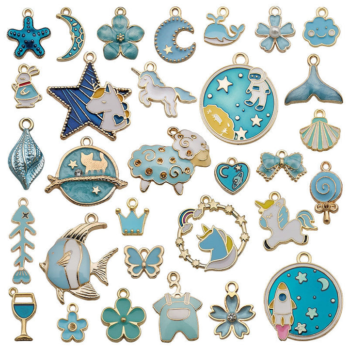 Kokorosa Blue Ocean Drip Alloy Pendant Embellishments