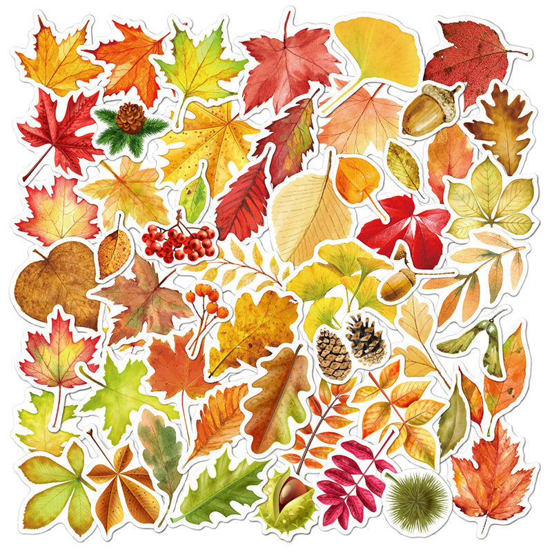 Kokorosa Falling Autumn Leaves Stickers (55 pcs)