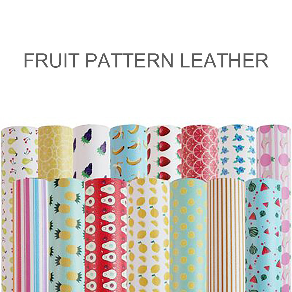 Kokorosa Fruit Pattern DIY Faux Leather Material  (15 Colors)