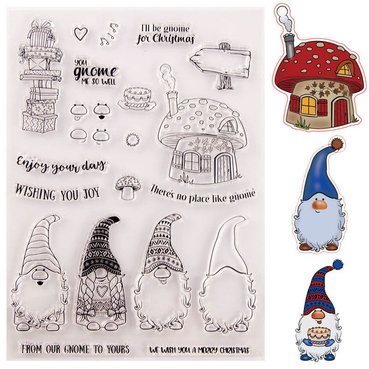 Kokorosa Dwarfs and Mushroom House Clear Stamps