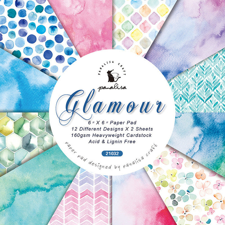 Kokorosa 24PCS DIY Scrapbook & Cardmaking Glamour Background Paper