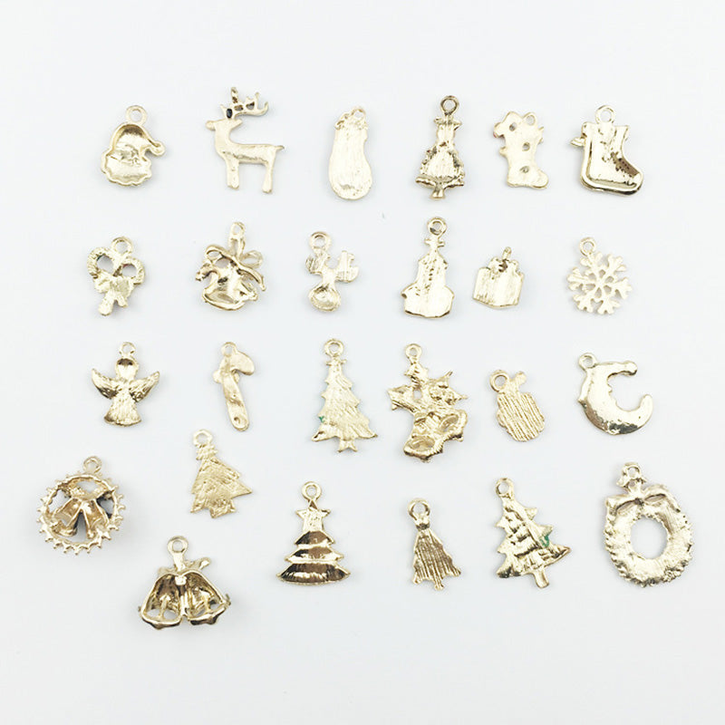 Kokorosa Golden Christmas Necklace Pendant Drip Alloy Pendant Embellishments
