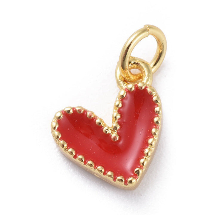 Kokorosa Heart-shaped Drip Alloy Pendant Embellishments（10 Pcs）