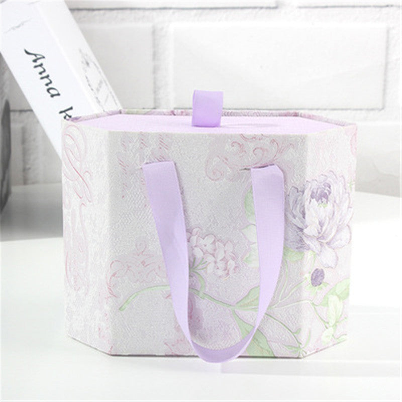 Kokorosa Hexagonal Cloth Pattern Drawer Type Gift Box