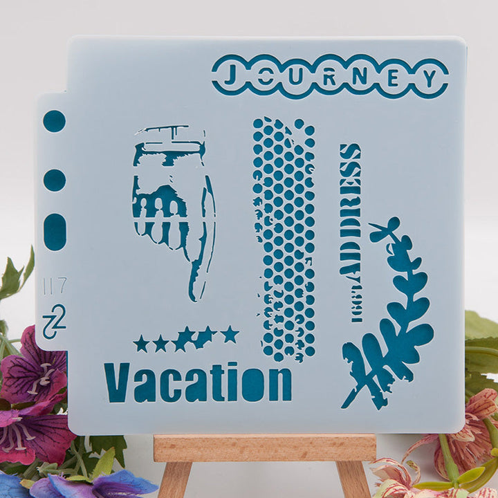 Kokorosa Holiday Travel Text DIY Painting Hollow Stencil
