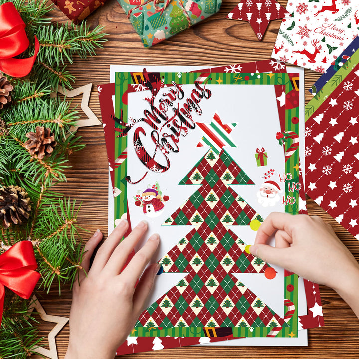 Kokorosa 24PCS 12" Celebrate Christmas Scrapbook & Cardstock Paper