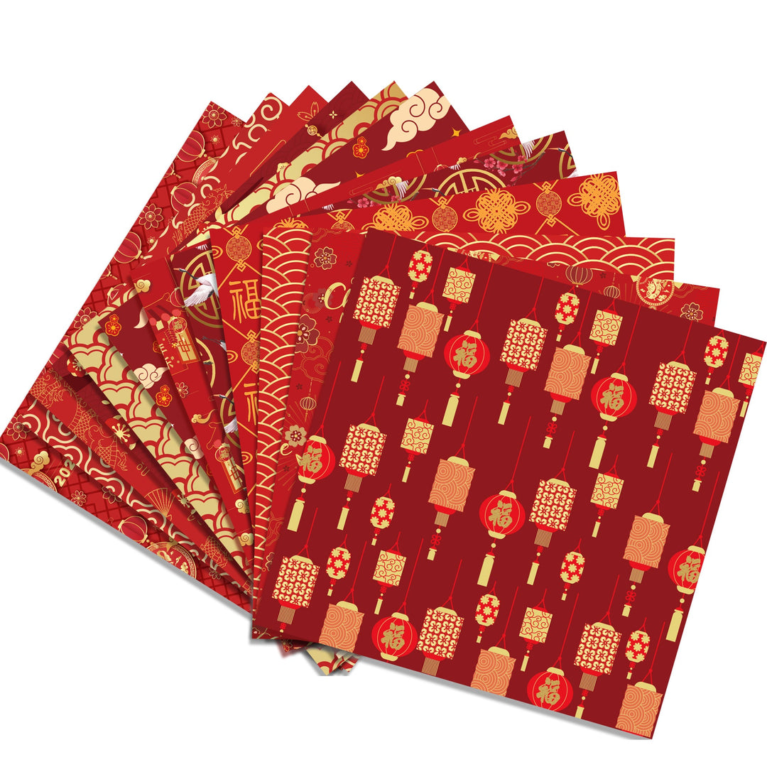 Kokorosa 24PCS 12" Chinese Happy New Year Scrapbook & Cardstock Paper