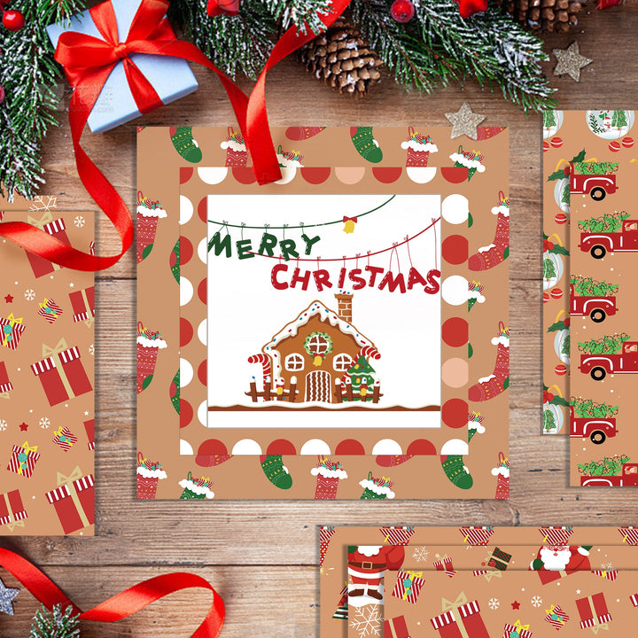Kokorosa 24PCS 12" Happy Christmas Scrapbook & Cardstock Paper