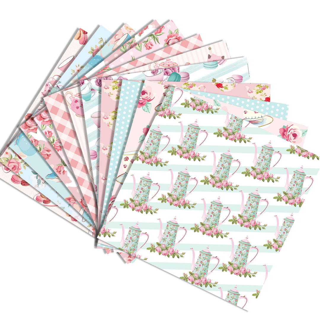 Kokorosa 24PCS 12" Tea Party Scrapbook & Cardstock Paper