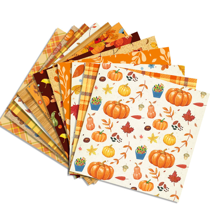 Kokorosa 24PCS 12" Thanksgiving Theme Scrapbook & Cardstock Paper
