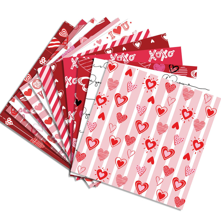 Kokorosa 24PCS 12" Valentine's Day Scrapbook & Cardstock Paper