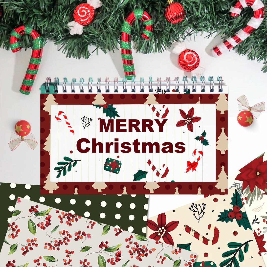 Kokorosa 24PCS 12" Welcome Christmas Scrapbook & Cardstock Paper