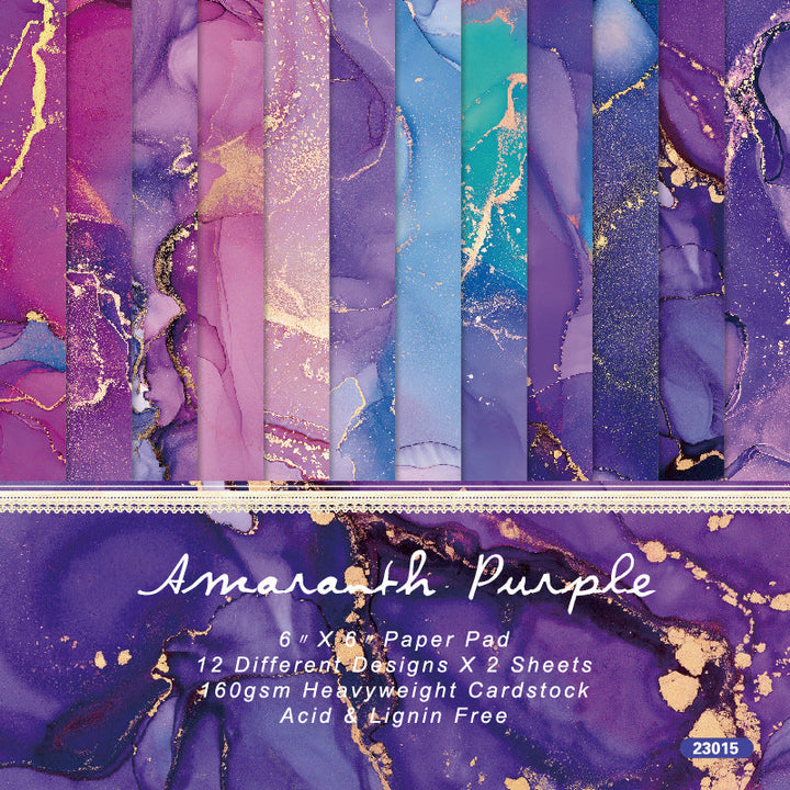 Kokorosa 24PCS 6" Amaranth Purple Scrapbook & Cardstock Paper