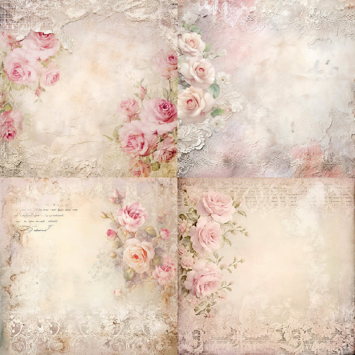Kokorosa 24PCS 6" Elegant Rose Scrapbook & Cardstock Paper