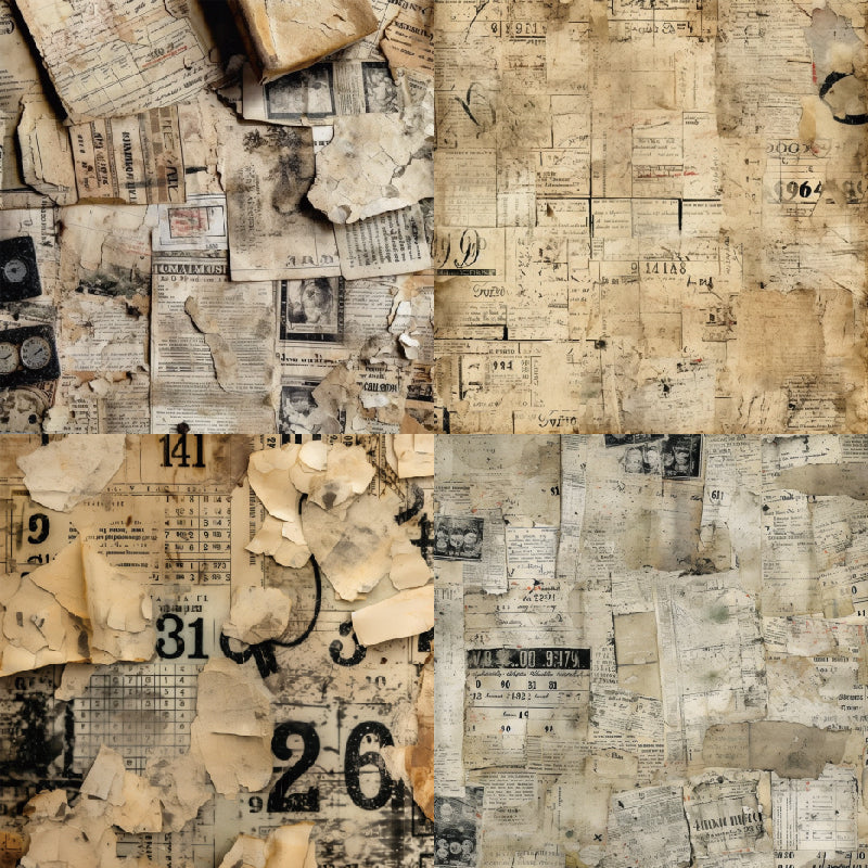 Kokorosa 24PCS 6" Old Records Scrapbook & Cardstock Paper