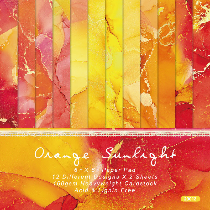 Kokorosa 24PCS 6" Orange Sunlight Scrapbook & Cardstock Paper